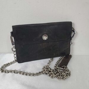 RUDSAK Black Mini Leather Wallet/Wristlet on Chain